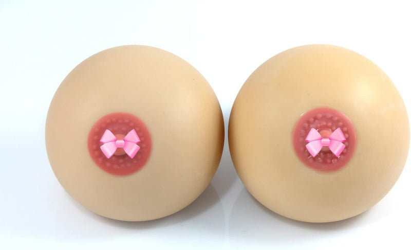 Hilarious Boob Breast Stress Ball Squeeze Toy Stress Reliever, Gag Gift, Practical Joke Gift, LARGE SIZE, 2 BALL SET