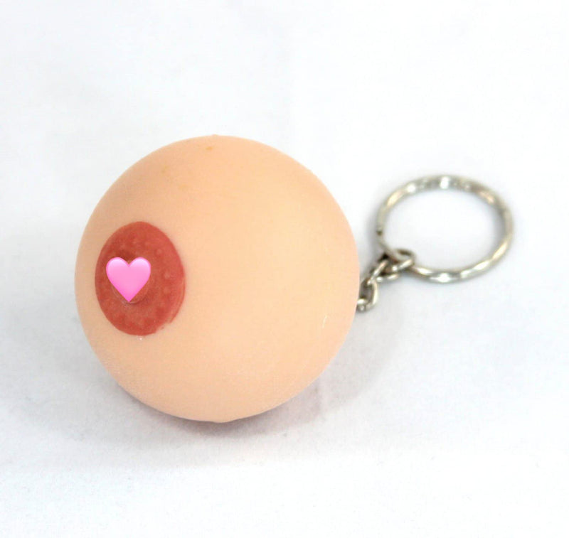 Hilarious Boob Breast Keychain for Car, Keyring, Stress Ball Squeeze Toy Stress Reliever, Gag Gift, Practical Joke Gift