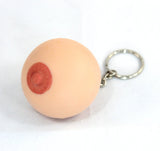 Hilarious Boob Breast Keychain for Car, Keyring, Stress Ball Squeeze Toy Stress Reliever, Gag Gift, Practical Joke Gift